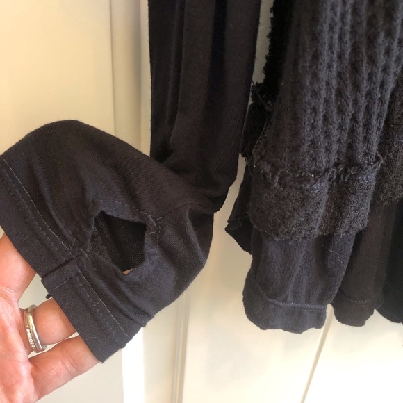 Free People Lightweight, Loose Fit Thermal, Black, Size Small - Picture 2 of 7